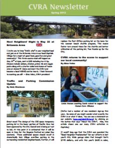 Spring 2013 CVRA Newsletter